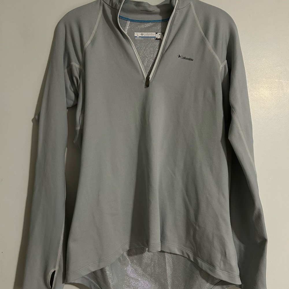 Columbia Light Gray Quarter-Zip Jacket